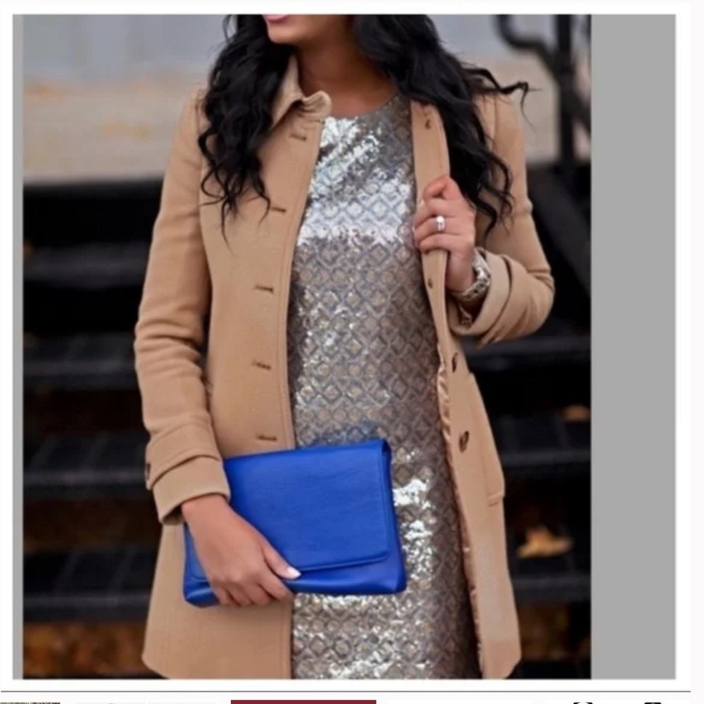 Banana Republic Gold & Silver Sequin Cocktail Party Dress Lined